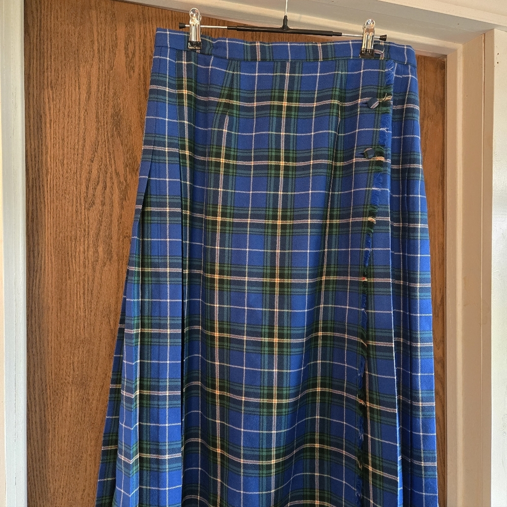 Blue Nova Scotia Tartan 100% Pure Wool Skirt